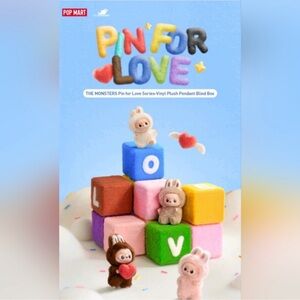Pop Mart The Monsters Plush Pin For Love 🚩Letter A OPEN BOX🚩